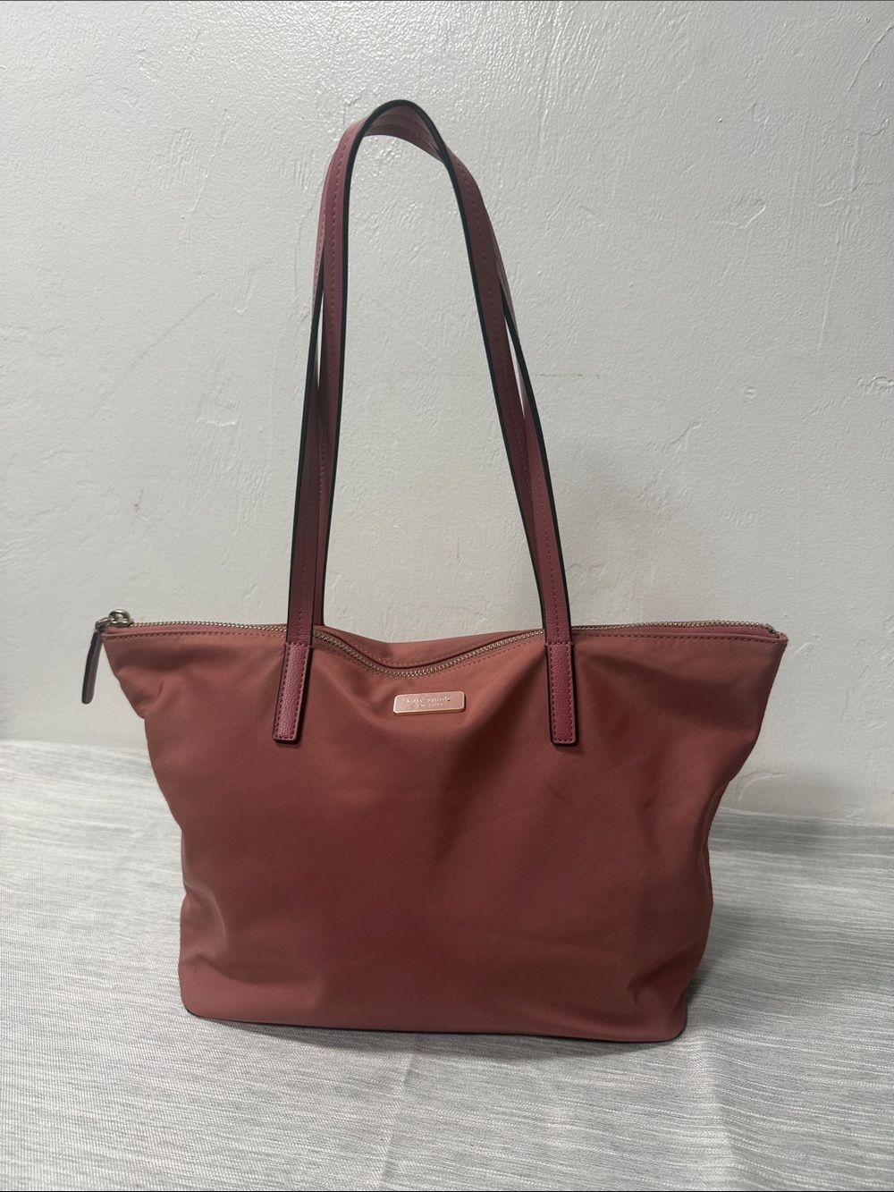 kate spade dusty rose tote with long straps
